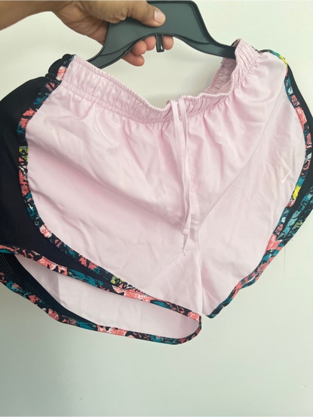 GUC•NIKE•Light Pink Athletic Shorts with Colorful Trim